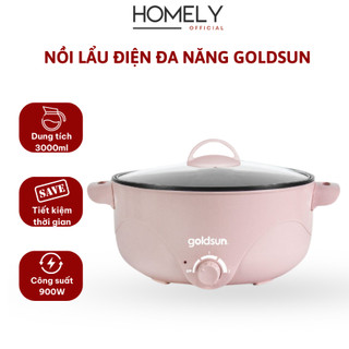 Nồi lẩu điện đa năng GOLDSUN GMC3000 dung tích 3L, công suất 900W, vung kính chịu lực