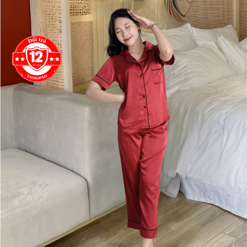 Đồ bộ Pijama nữ ngủ áo cộc quần dài chất lụa cao cấp YAMOPAD có big size mẫu mã đa dạng họa tiết dễ thương sang trọng