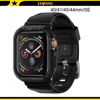 Ốp + dây đeo Aple Watch Series S8/S7 / 6 / 5 / 4 (40/41 - 44/45mm) Spigen Rugged Armor Pro - Hàng chính hãng