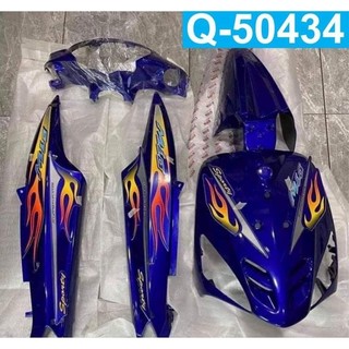 Tem dán xe Mio nhỏ mẫu tem lửa xanh 3 lớp bóng không bay màu