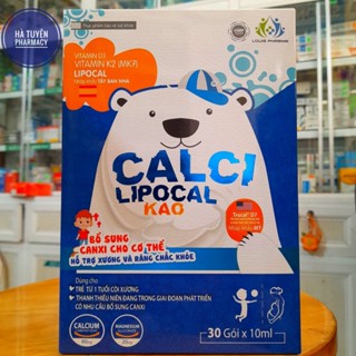 Canxi sinh học CALCI LIPOCAL KAO- canxi hữu cơ bổ sung canxi, D3,K2- Hộp 30 gói