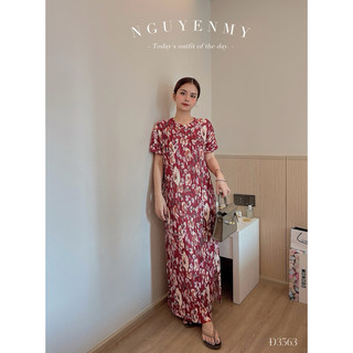 NGUYENMY- Đầm dài thun dập ly thái hoa ( Hình ảnh chính chủ)