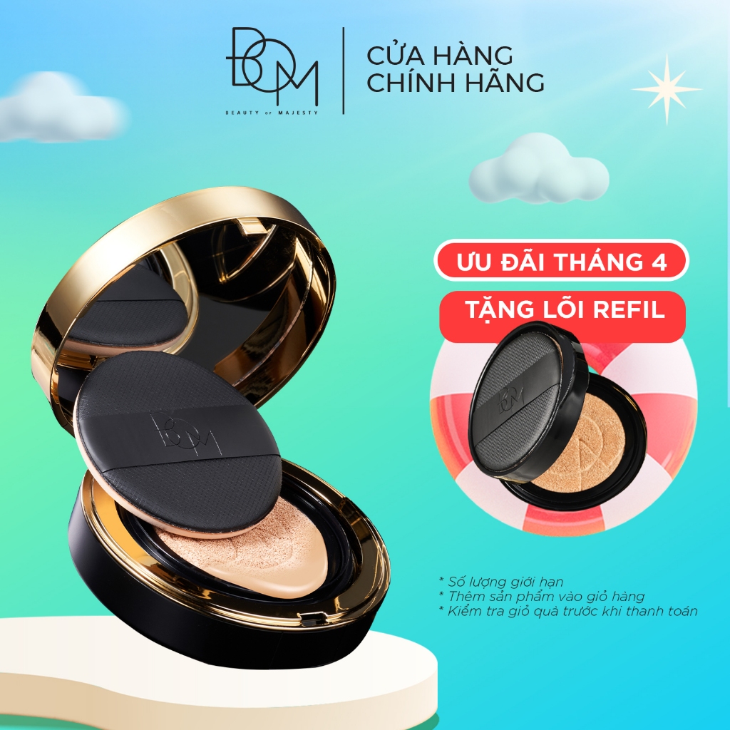 Phấn nước che khuyết điểm BOM Cover Flex Cushion SPF 50+ PA+++ 15g