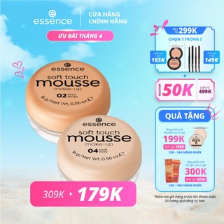 Phấn tươi Essence Soft Touch Mousse Makeup Đức che khuyết điểm chất kem mỏng nhẹ tự nhiên 16g