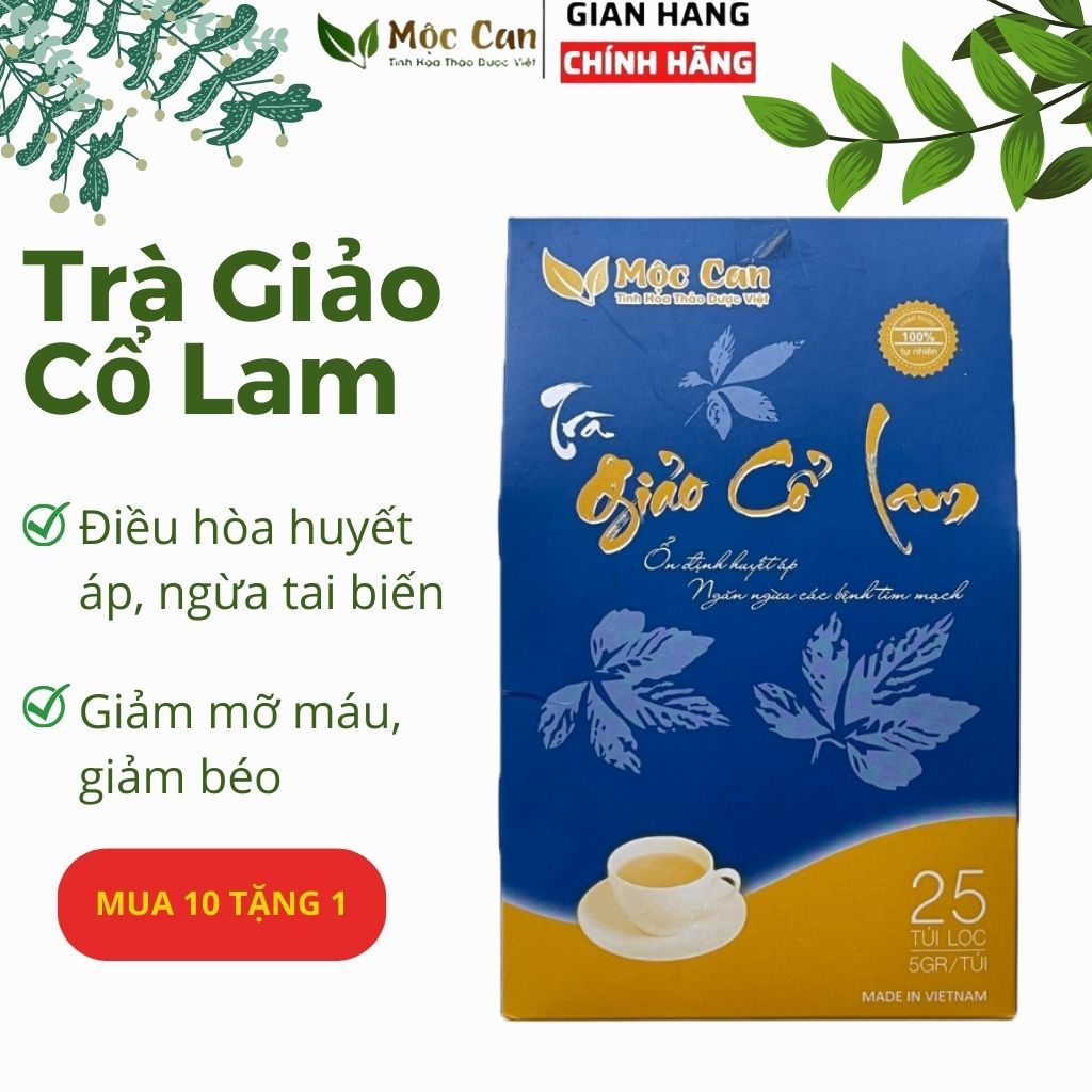 Trà ổn định huyết áp giảo cổ lam Mộc Can giảm cân giảm mỡ máu cho người huyết áp cao. 1 Hộp 25 túi lọc