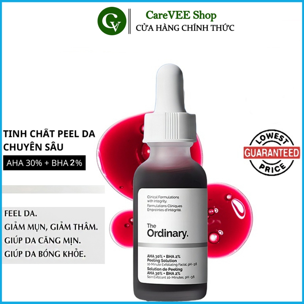 The Ordinary Peel da AHA 30% + BHA 2% Peeling Solution 30ml Serum tẩy tế bào chết Peel da mặt