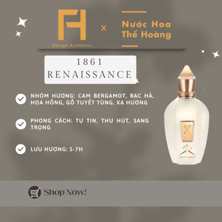 Nước hoa unisex 1861 renaissance chiết 10ml, 20ml - nước hoa thế hoàng