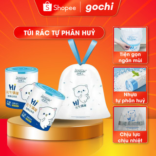  Túi Đựng Rác Tự Phân Huỷ Có Dây Rút Minaier Kích Thước 45x50 cm Số Lượng 100 túi/cuộn