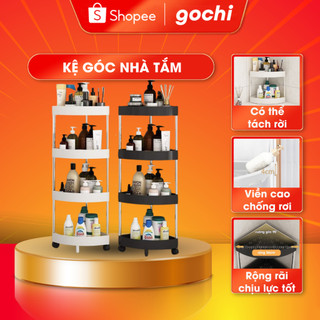 Kệ Nhà Tắm Nhà Bếp Đa Năng 4 Tầng Khung Kim Loại Kệ Nhà Vệ Sinh Để Góc Tường Có Bánh xe