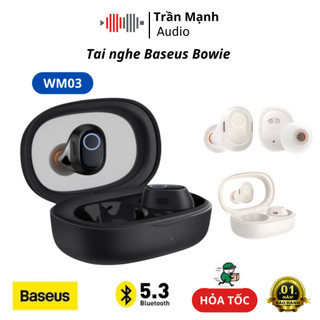 Tai nghe bluetooth Baseus Bowie WM03 - Tai nghe nhét tai bluetooth V5.3 gaming độ trễ siêu thấp, pin trâu