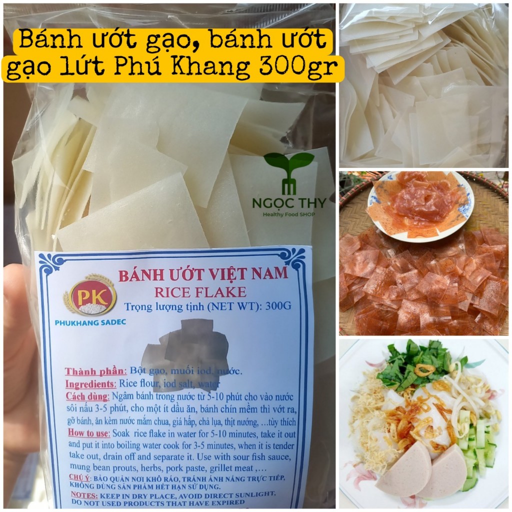 Bánh ướt khô gạo trắng lứt Phú Khang Food gói tiện lợi 300gr