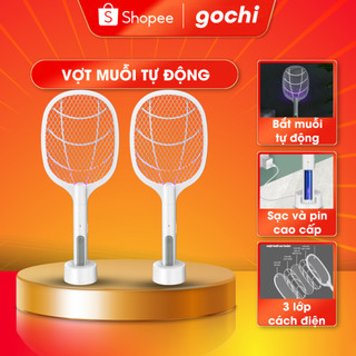 Vợt Muỗi Tự Động Kiêm Đèn Bắt Muỗi 2 in 1 Tự Động Sạc Tích Điện, Vợt Bắt Muỗi Thông Minh Cao Cấp Để Bàn