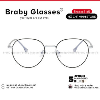 Gọng kính nam nữ thép không rỉ  Braby Glasses kiểu dáng mắt tròn thanh mảnh tinh tế đơn giản phù hợp mọi khuôn mặt MK80