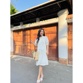 Váy suông linen hai lớp cột nơ | CHIE