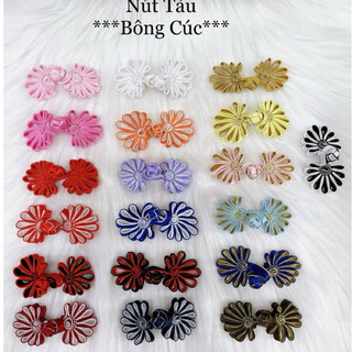 Nút tàu kiểu bông cúc trang trí sườn xám trung hoa đủ màu
