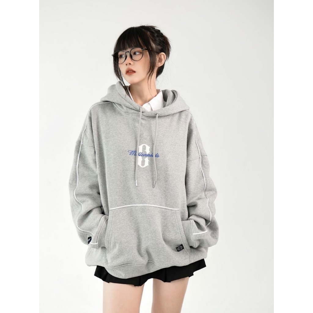 Áo Hoodie Cinder Millennials, Áo Khoác Hoodie Zip Nam Nữ Form Rộng