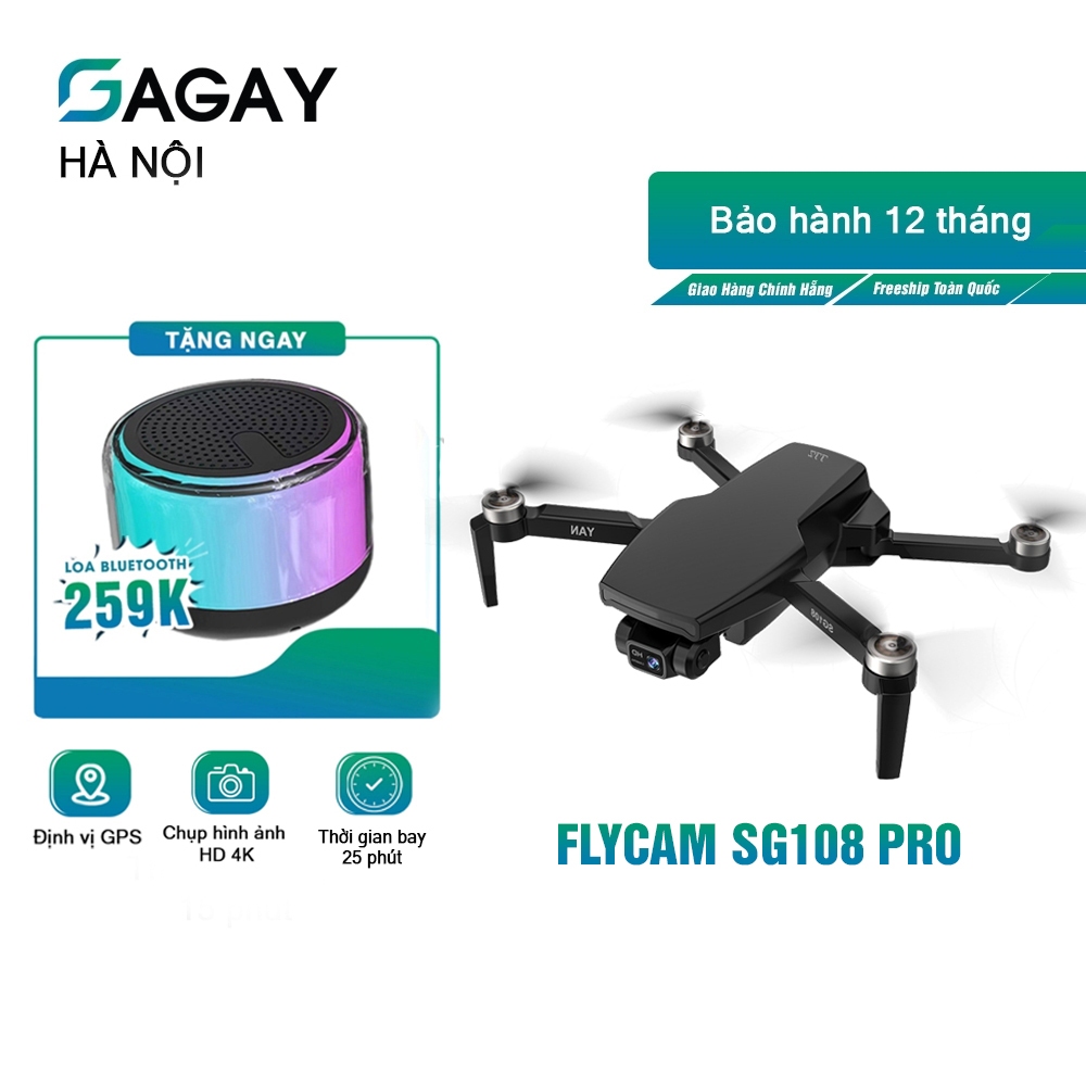 Flycam SG108 PRO Flycam không chổi than định vị GPS thế hệ mới khe cắm thẻ nhớ dung lượng pin lớn