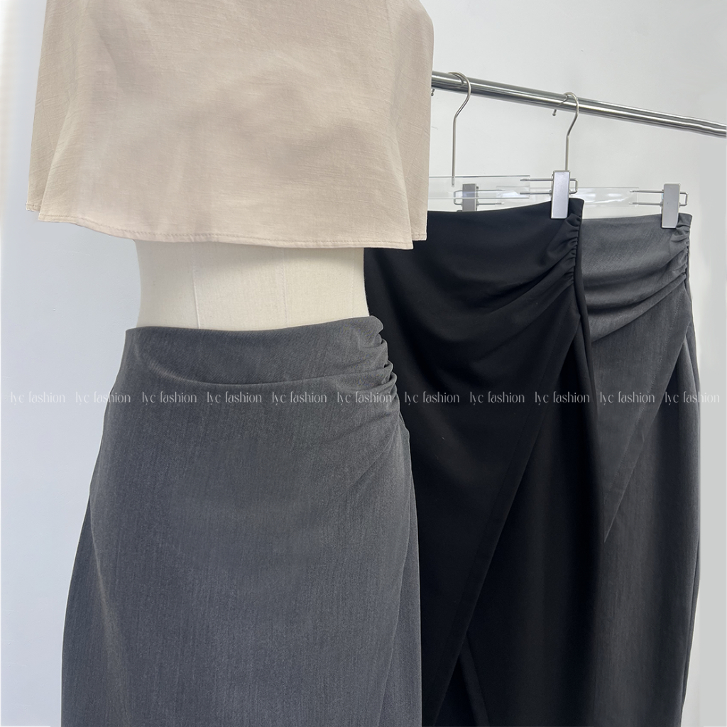 Chân Váy Midi Nhún Eo Dáng Dài