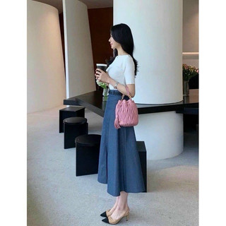 Set áo zip trắng mix cv bò xanh
