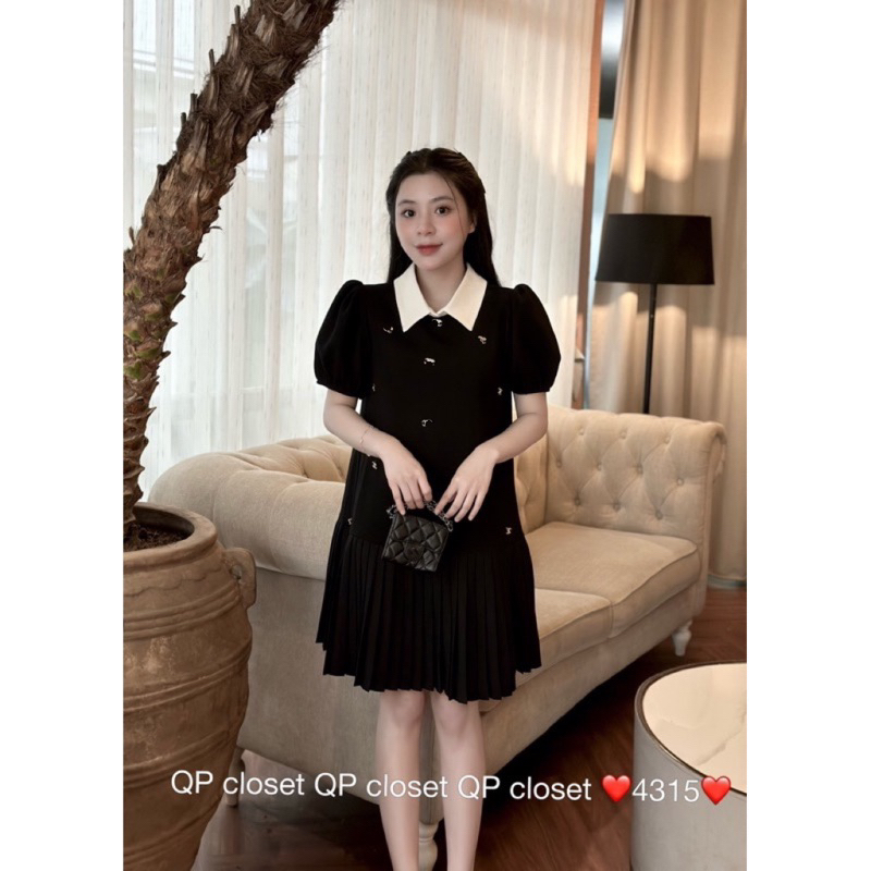 Váy Xuông Cộc Tay Tuyết Mưa Đính Chữ X Hot Hit QP