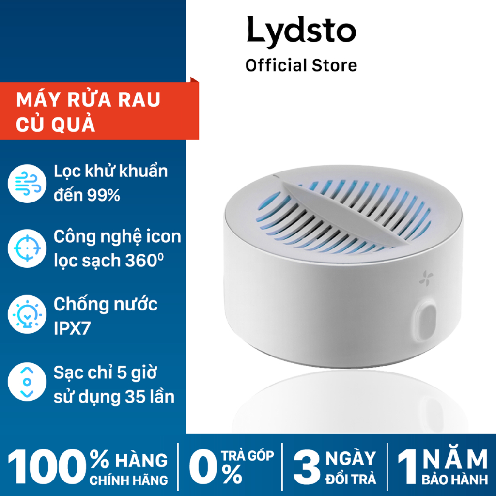 Máy rửa rau củ quả Lydsto HD-ZNGSQXJ02 khử khuẩn thực phẩm bằng công nghệ ion lọc - Bảo hành 12 tháng