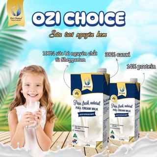 [Mã TONGUC10 giảm 10% đơn 49k] Sữa tươi nguyên kem úc Ozichoice 1L (12h/thùng)