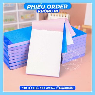 Phiếu order không in - 2 liên - size 7x10cm - sổ order trống không in, phiếu order quán nước, nhà hàng, quán cóc
