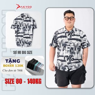 Áo Sơ Mi Tay Ngắn Bigsize Nam 80-140kg AKYOO Cao Cấp, Co Giãn, Không Bai Mờ, Không Gây Khó Chịu Khi Mặc -SM CT HT DEN XL