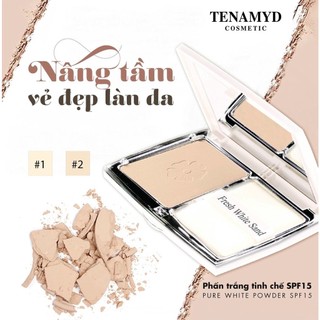 Phấn phủ siêu mịn, kiềm dầu Fresh White Sand by TENAMYD Pure White Powder SPF 15