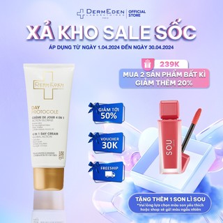 Kem Chống Nắng SPF50 PA+++ có kết hợp dưỡng ẩm ban ngày cho da dầu DERMEDEN  chống lão hóa mờ đốm nâu 4 trong 1 50ml