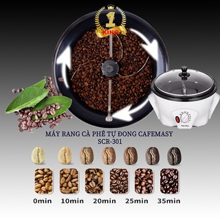 Máy rang cà phê, ngũ cốc tự động sử dụng điện 220v, có nhiều mức nhiệt độ để rang nhiều loại hạt