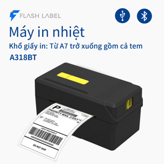 Máy In Nhiệt FlashLabel Thermal Printer A318 phiên bản thường Bluetooth In Khổ A7 In Đơn Hàng, Phiếu Gửi, Minicode