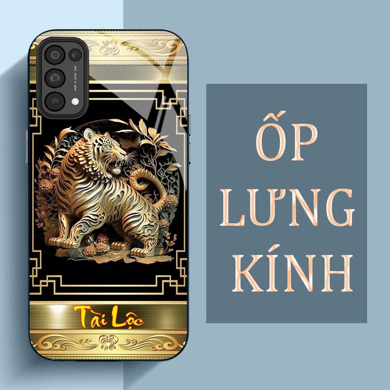 Ốp Lưng OPPO RENO 4, RENO 4 PRO, RENO 5, RENO 5 PRO Mặt Lưng Kính Cường Lực In Hình 12 con giáp Tài Lộc