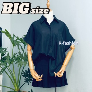 Sơ Mi Đen Vải Mát ít nhăn - Áo Sơ Mi Đen Nữ Big Size - đủ size. form rộng.