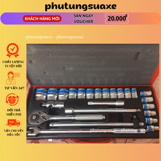 Bộ tuýp top 24 chi tiết chính hãng - tay công đầu khẩu phutungsuaxe