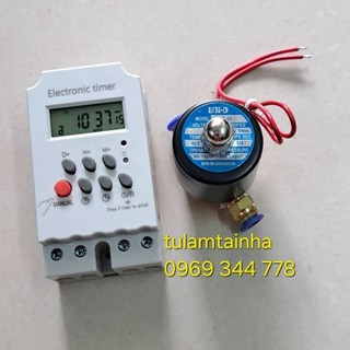 Combo bộ van điện và hẹn giờ dùng trong hệ thống phun sương tự động