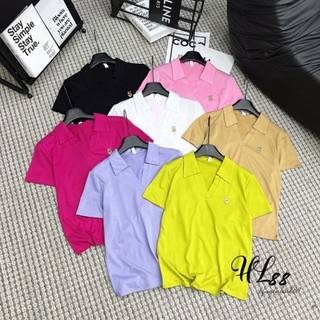 Áo polo trơn cổ tim tay ngắn tag 5 hàng QCL1