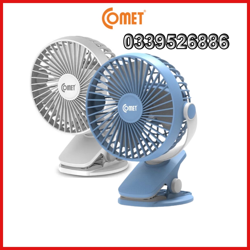 Quạt mini quạt sạc đa năng Comet CRF0705 - Kẹp bàn - Hàng chính hãng