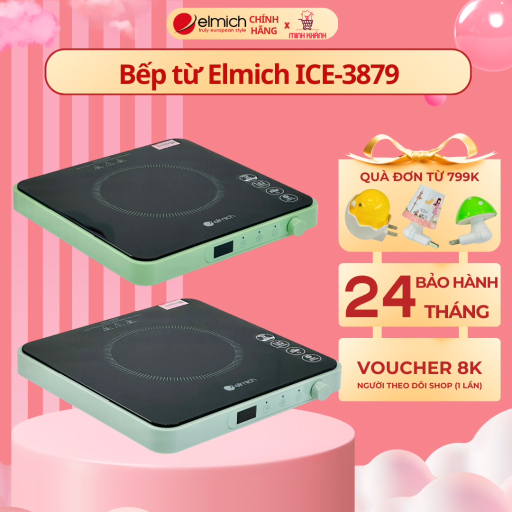 Bếp từ Elmich ICE-3879 - Thiết kế xinh xỉu, công suất lớn, tiết kiệm năng lượng, bắt từ nhanh, sang trọng gian bếp