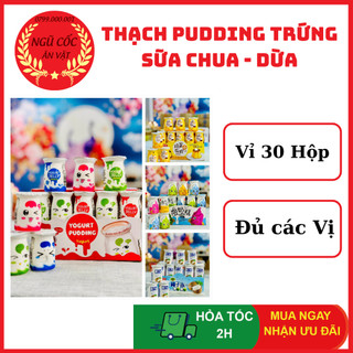 Thạch Pudding Yogurt - Pudding Trứng - Thạch Pudding Dừa - Vỉ 30 Hộp Siêu Ngon - ngucoc_anvat