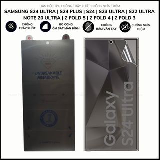 Miếng dán màn hình ppf chống nhìn trộm samsung s24 ultra s23 s22 plus note 20 ultra z fold 5 4 zfold 3 dẻo TPU 3 lớp