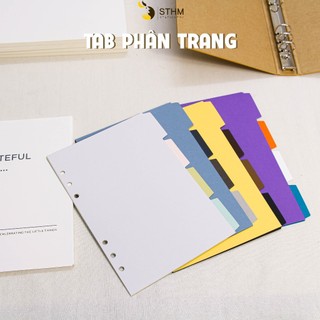 Set 4 tab phân trang cho sổ còng 6 lỗ - A5 - STHM stationery