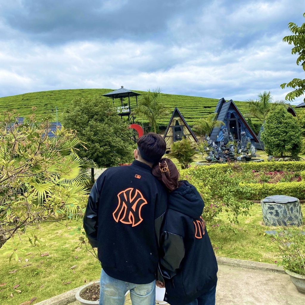 Áo varsity jacket MLB NY vải nỉ dày dặn phối tay da,Áo bomber nỉ form rộng nam nữ phong cách