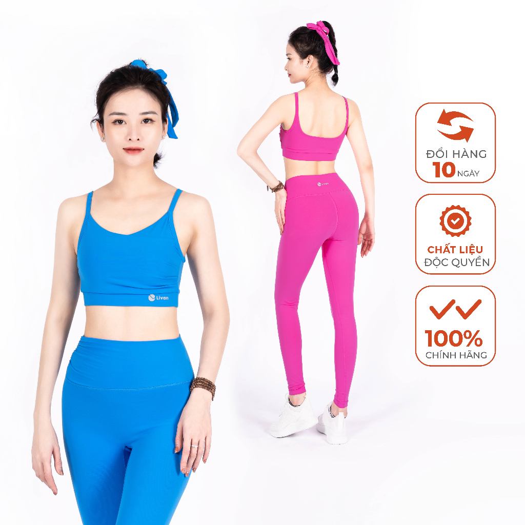 Set Tập Yoga 24212204 Livan Sport Áo Bra Kèm Đệm & Quần Legging