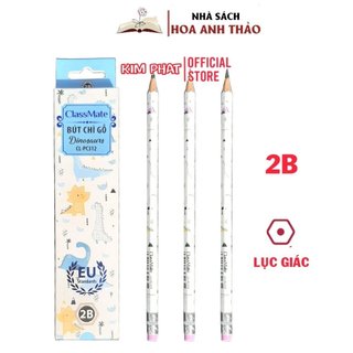 Bút chì, viết chì gỗ 2b classmate cl-pc312 dinosaurs có kèm tẩy