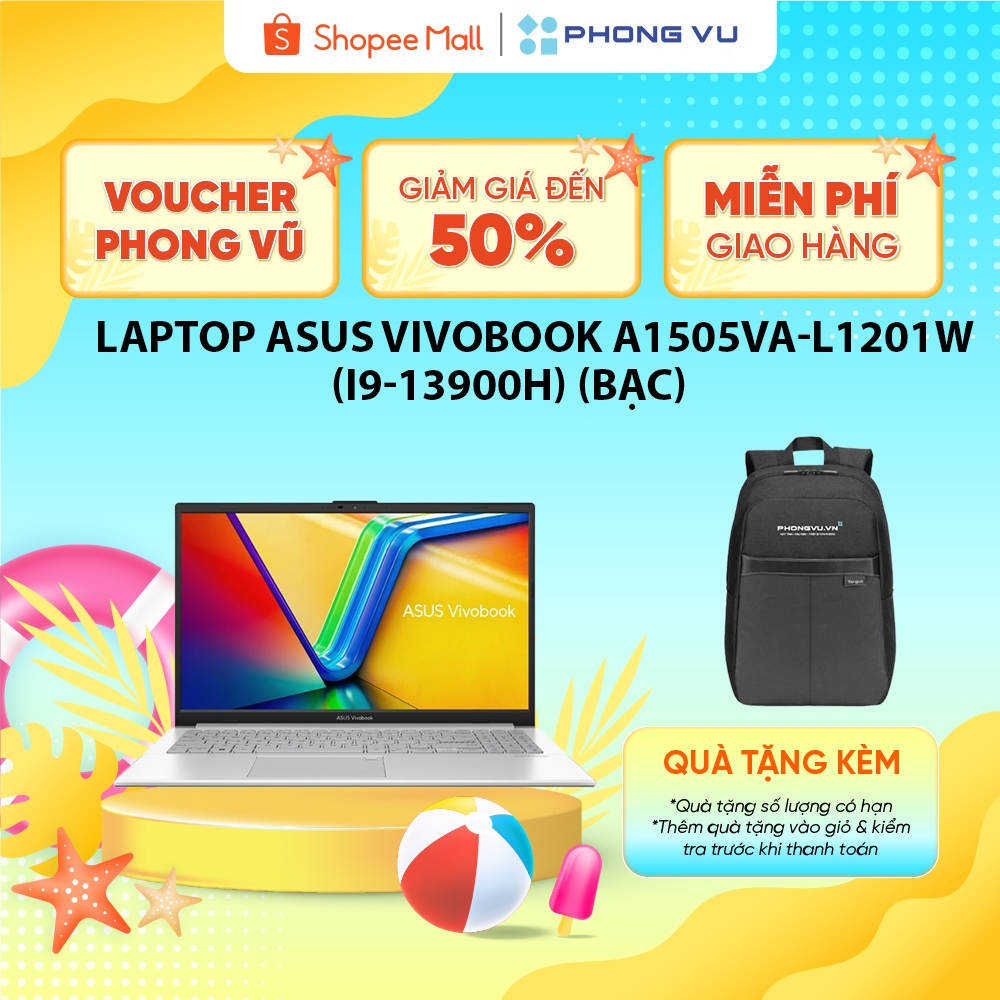 Laptop Asus Vivobook A1505VA-L1201W (i9-13900H) (Bạc) - Bảo hành 24 tháng