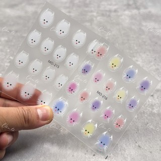 Sticker lụa mẫu thỏ dán móng  chuyên dùng làm nail