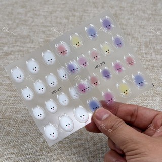 Sticker lụa mẫu thỏ dán móng chuyên dùng làm nail
