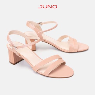 Giày Sandal Nữ 5cm Thời Trang JUNO Gót Vuông Quai Mặt Bất Đối Xứng SD05044
