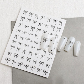 Stick nơ Mẫu mới Màu Đen - bạc gắn móng trang trí nail